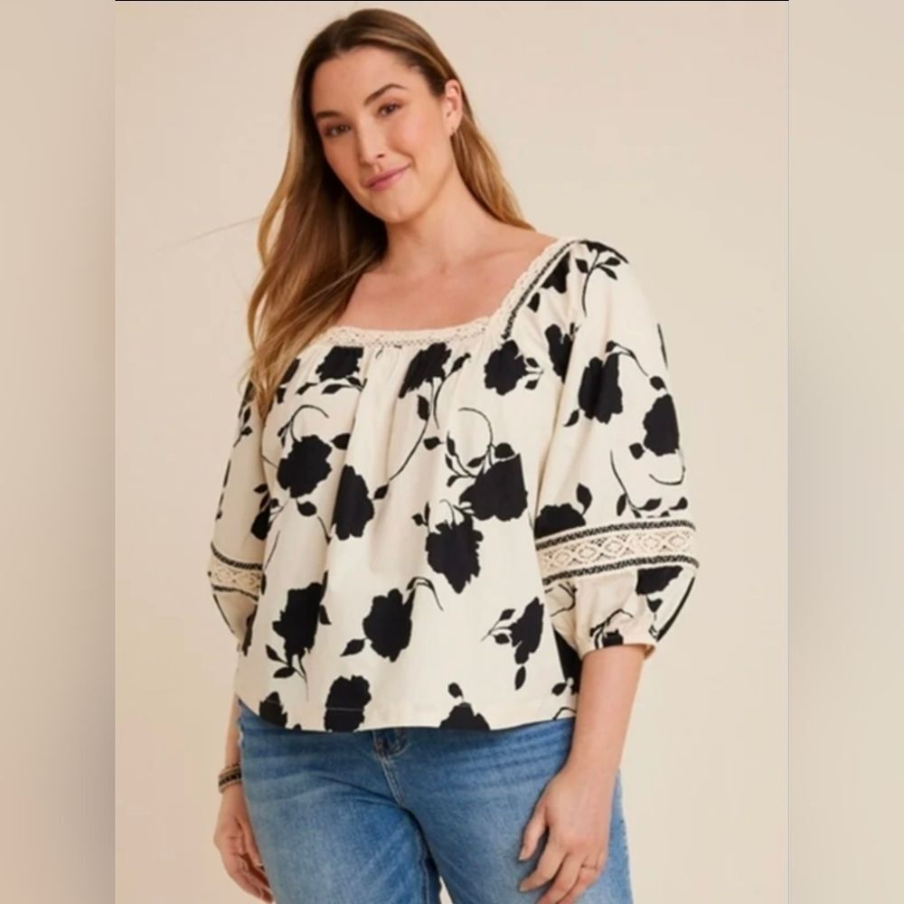 Maurices Crochet Lace Trim Top Plus Size 2X